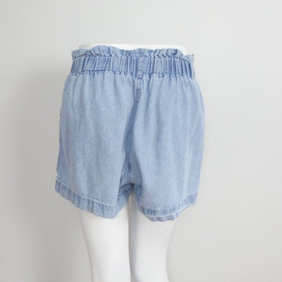 American Eagle Medium Wash Paperbag Waist Denim Jean Shorts Pockets Medium - Picture 10 of 13